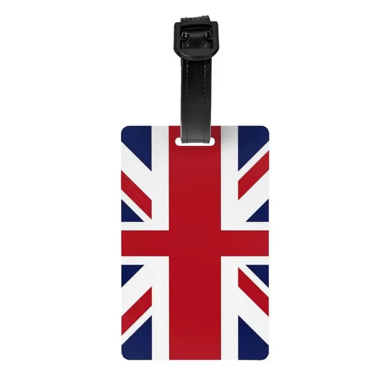 Retro Union Jack Luggage Tag with Name Card Privacy Cover ID Label for Travel Bag Suitcase Flag of The UK Baggage Boarding Tag