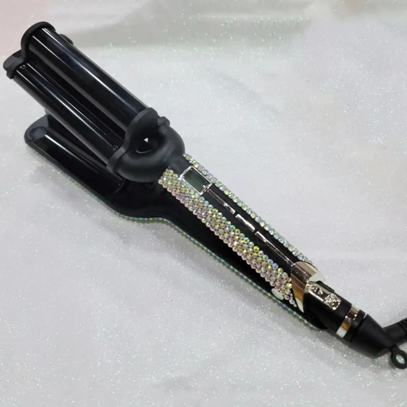 【Alla moda】Ferro arricciacapelli Deep Wave da 32 mm, arricciacapelli professionale a tre tubi per salone e casa, ferro arricciacapelli in ceramica