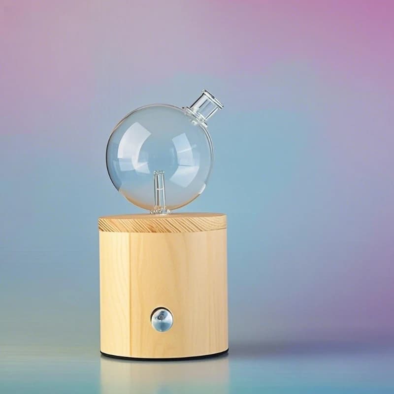 Diffusore di oli essenziali in legno massello Strumento di fragranza fredda Purificazione dell'aria Umidificatore Deodorante per ambienti USB Diffusore di aromi in vetro