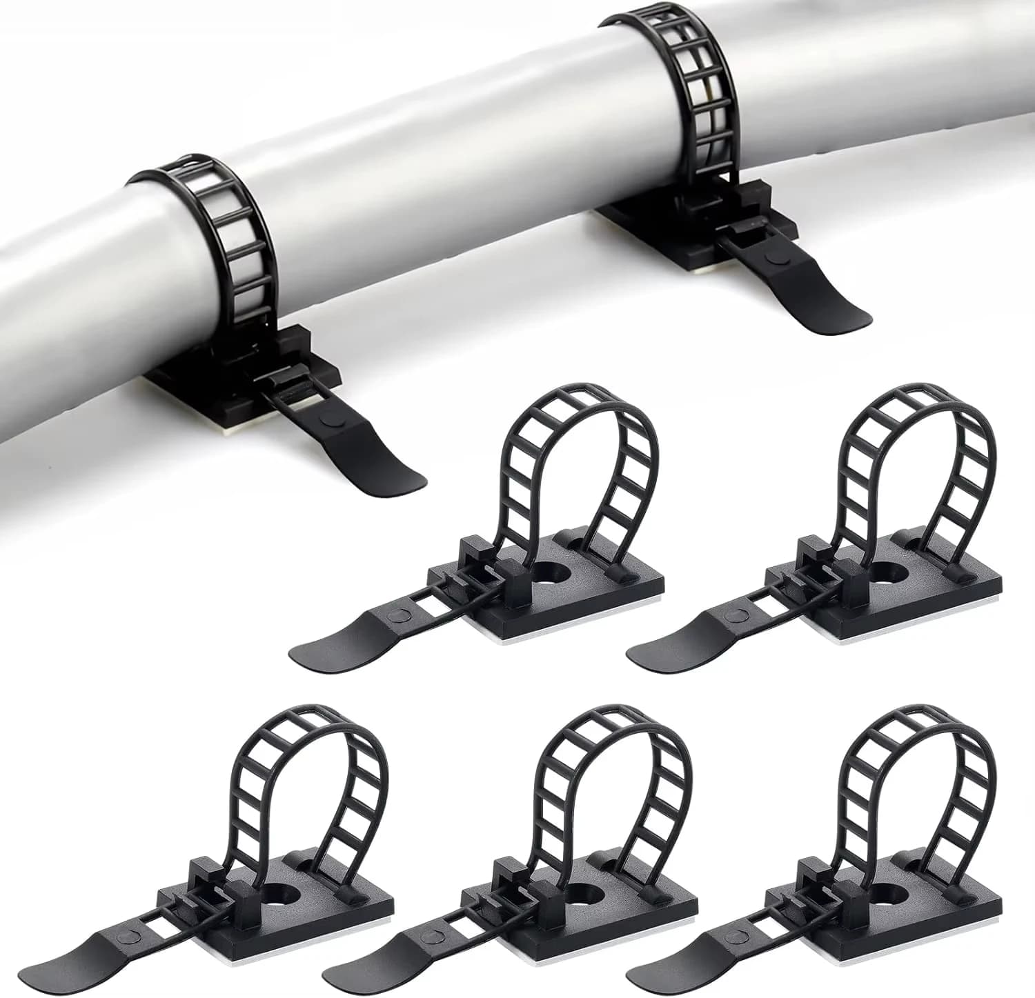 Supporto per fascette per cavi Clip regolabili Supporto per fissaggio cinturino autoadesivo Cavo di rete in plastica Cavo di alimentazione Morsetto per organizer per auto