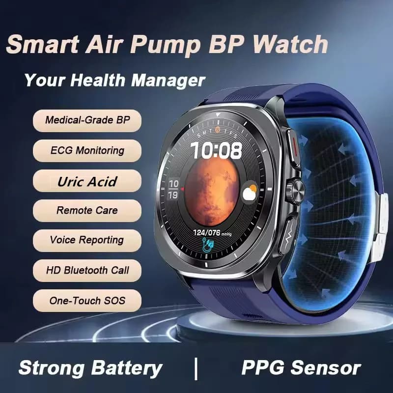 Nuovo Smartwatch 2026 per il Monitoraggio della Salute, Chiamate BT, Misurazione Reale della Pressione Sanguigna, Ossigeno nel Sangue, per Uomini e Donne