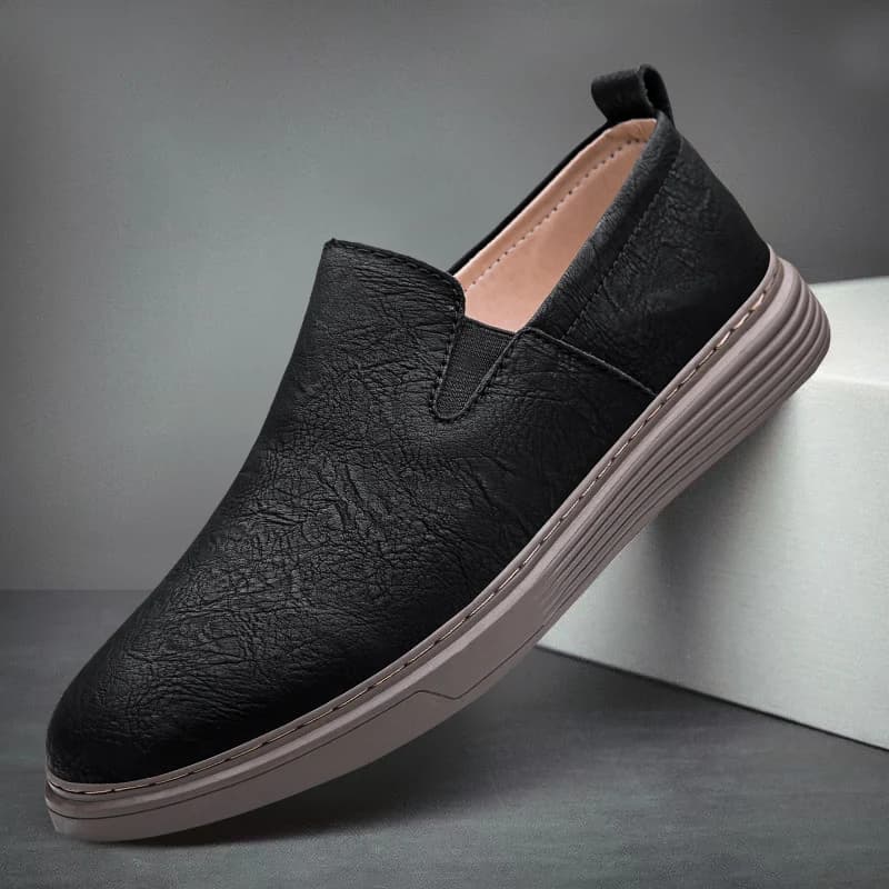 Brand Outdoor Loafers Designer Leather Shoes Soft Soles Wear-resistant Men's Work Shoes Genuine Leather Round Toe Casual Shoes