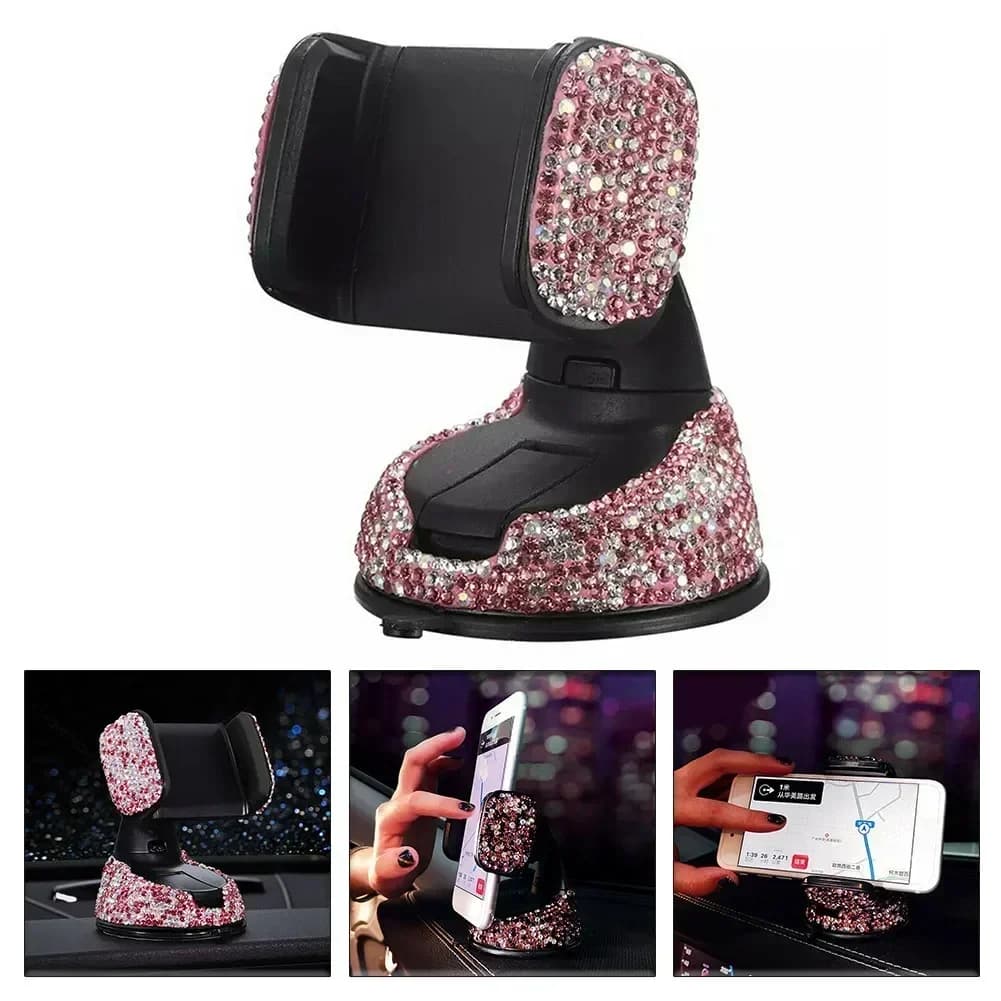 New Crystal Diamond Car Phone Holder Bling Rhinestone Car Mount Magnetic Stand Mobile Phone GPS Holder For IPhone Samsung Xiaomi