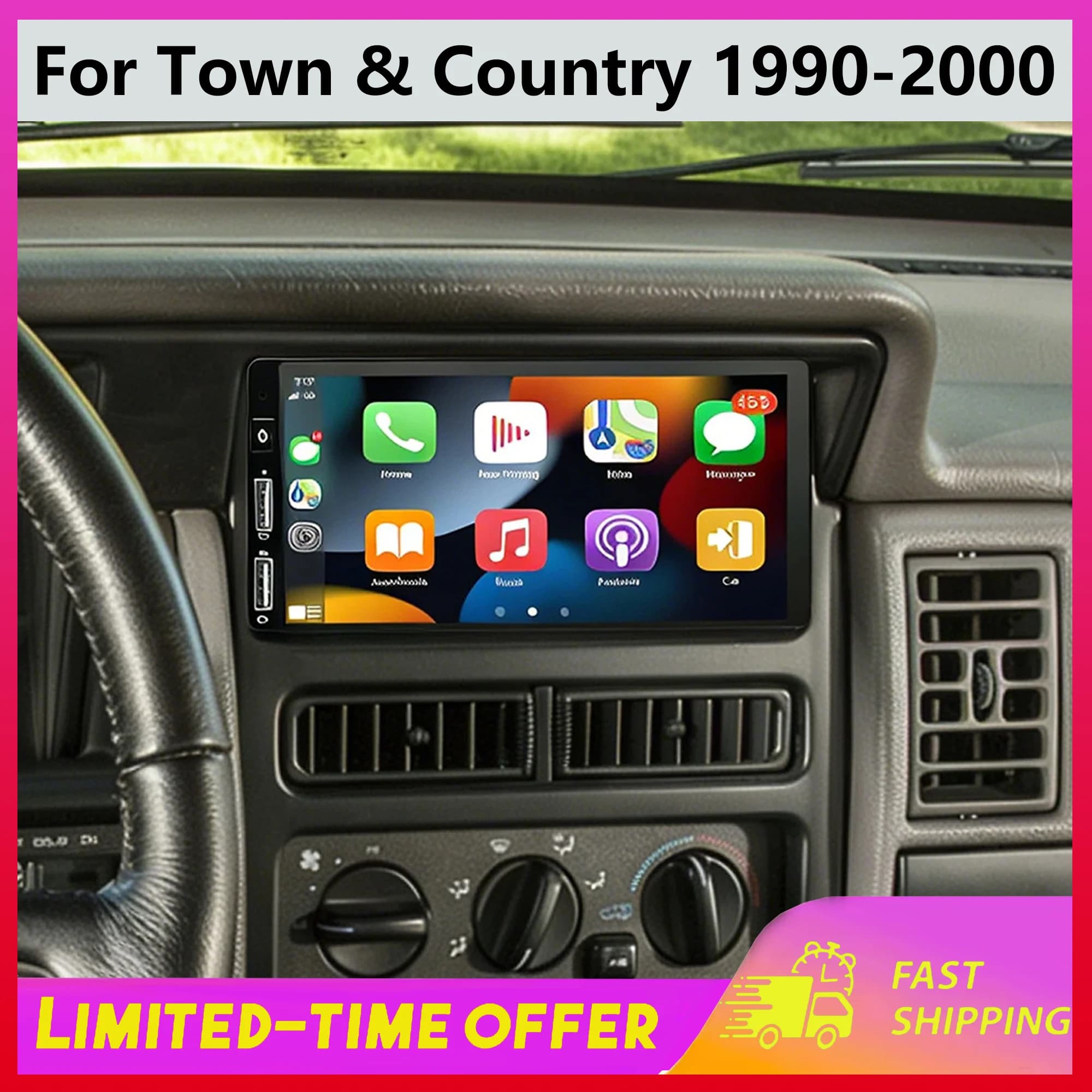 Android 15 Car Stereo for Town & Country 1990-2000 with Support Wireless Carplay Android Auto GPS Navigation 6.86Inch 2G+32G
