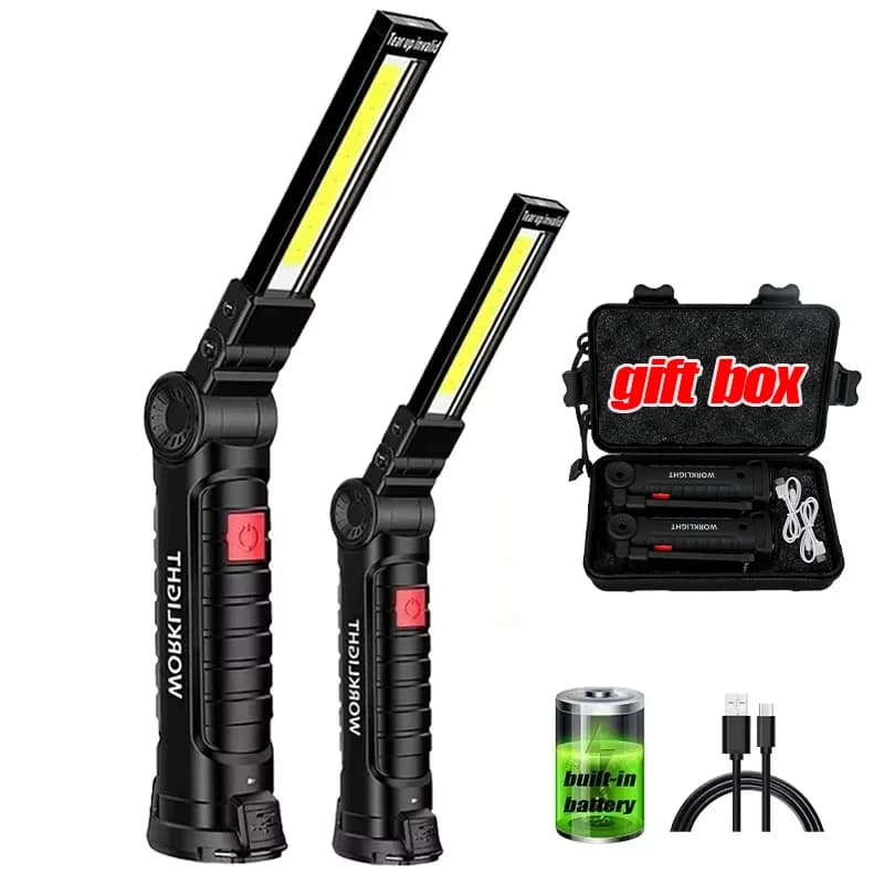 1pc COB LED Working Lamp Dimmable USB Rechargeable LED Flashlight Inspection lamp with magnet and hook 14500/18650 Battery torch