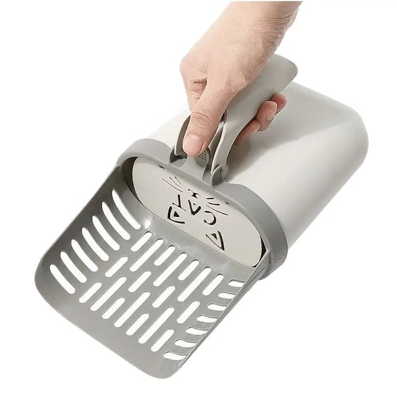 【OFF-SHELF】Scatola per lettiera per animali domestici, pulizia profonda, efficiente paletta per lettiera per gatti con dispenser integrato per sacchetti della spazzatura