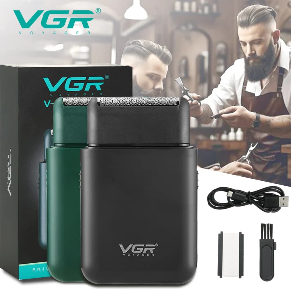 VGR V-390 mini rasoio per barba senza fili a lama singola ricaricabile rasoio elettrico per viso e corpo per uomo Comodo rasoio