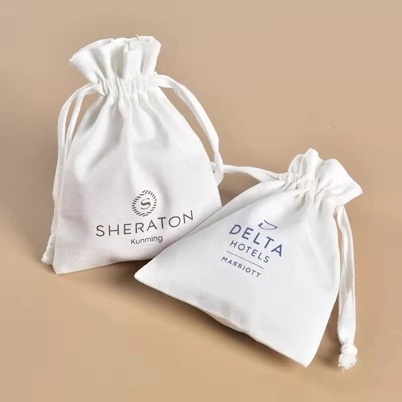 Sacchetti di cotone di vendita caldi riutilizzabili tutti i sacchetti di imballaggio sacchetto di gioielli con coulisse in cotone