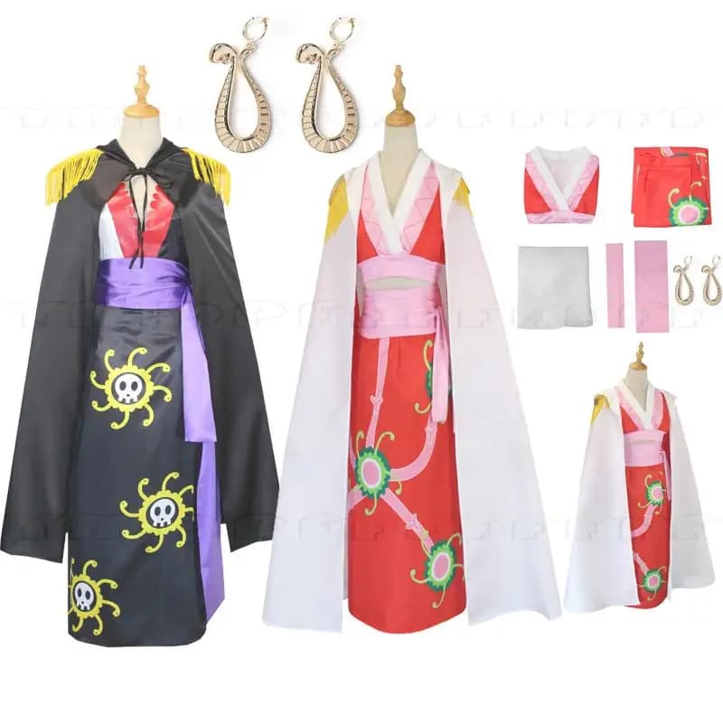 Cosplay Set Anime Boya Hancock Women's Red Kimono Halloween Costume for Role Party Gift