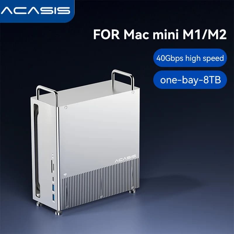 Docking Station Acasis USB-C 40Gbps con Slot M.2 NVMe a Una Bay 8TB, HDMI@60Hz, TF/SD4.0, PD30W, Segnale Wi-Fi 8-in-1 per Mac Mini M2