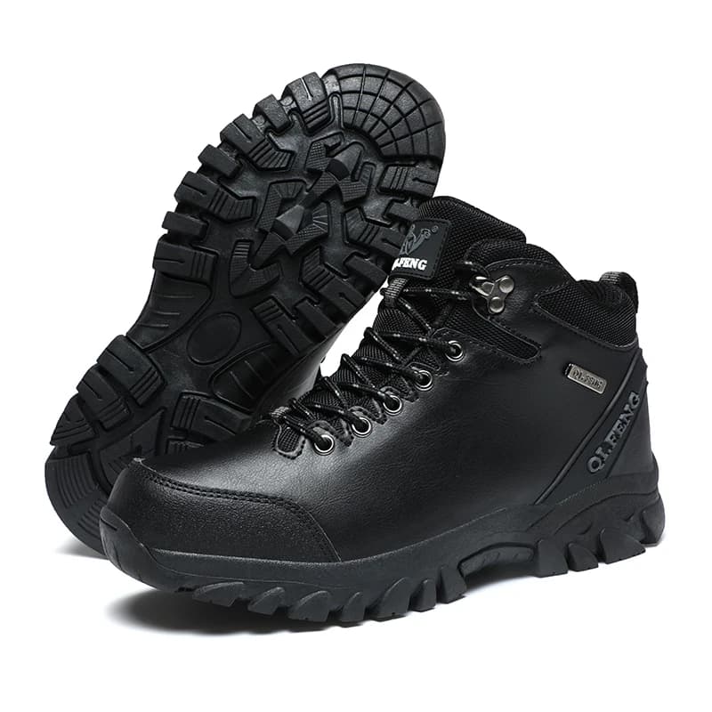 Stivaletti da esterno di grandi dimensioni stivali da neve da uomo stivali da neve Casual neri ragazzi calzature da Cowboy invernali scarpe da trekking peluche caldo