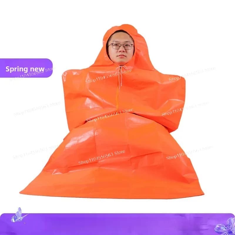 Outdoor emergency thermal insulation double-layer anti-loss temperature and windproof refuge survival anti-tear sleeping bag
