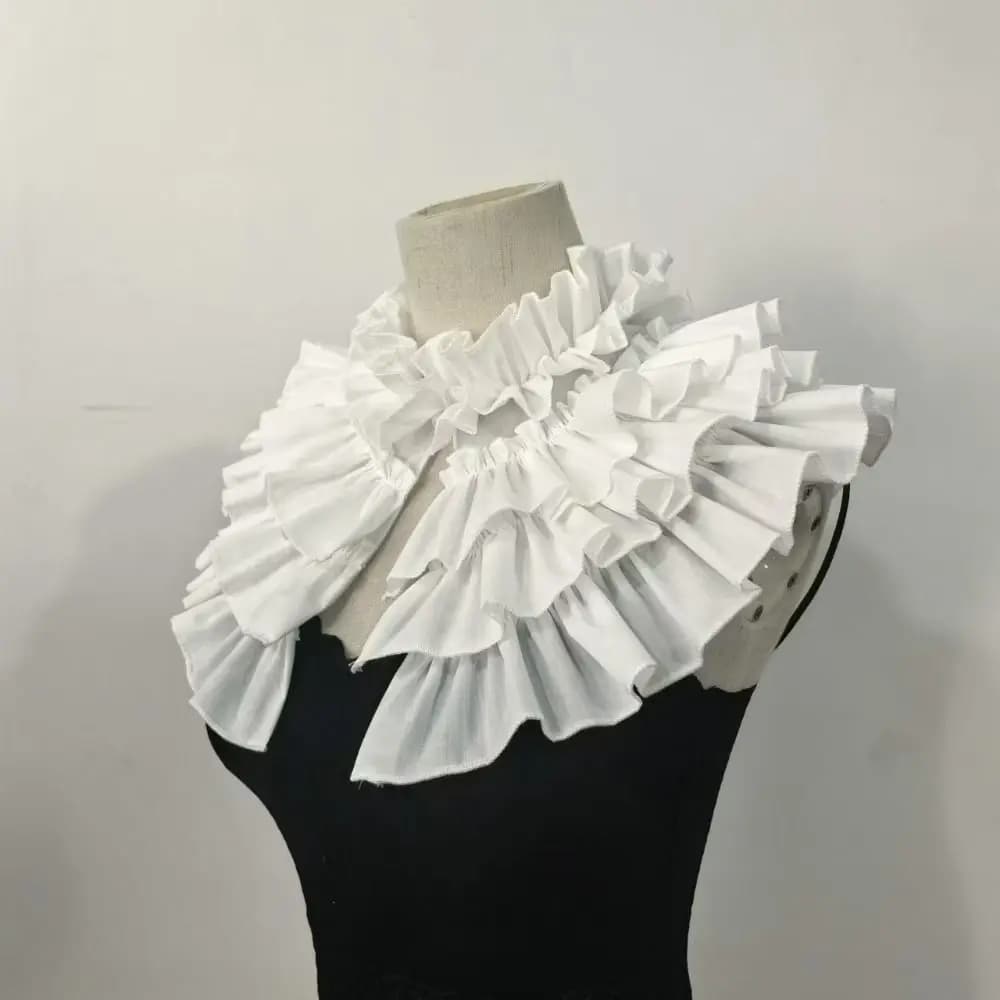 Adjustable Layered Ruffle False Collar Retro French Style Detachable Collar Elegant Comfortable Ruffle Neckwear Female Dress