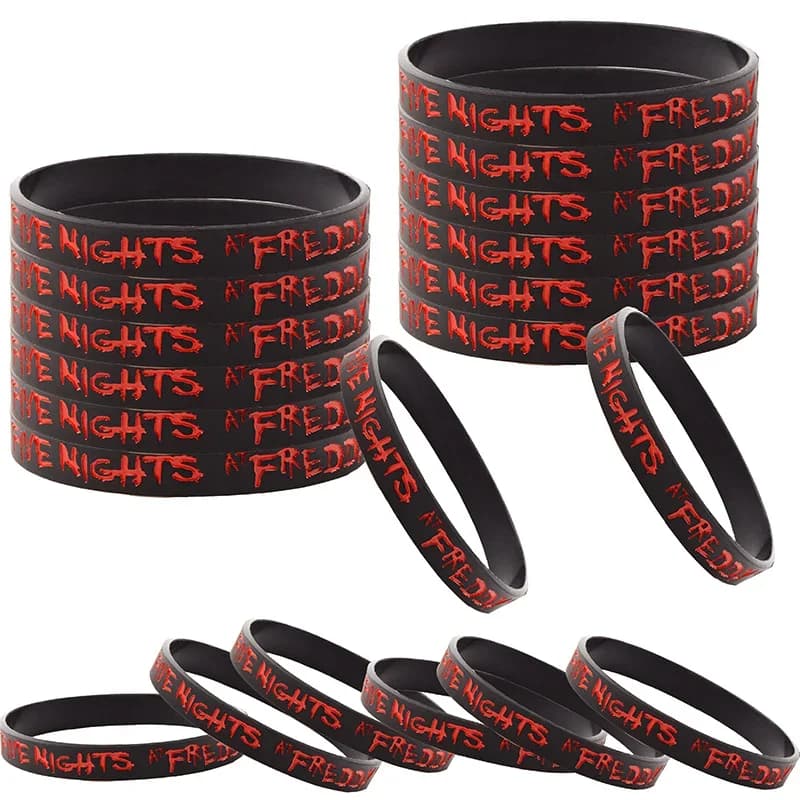 FNAF 10 pezzi Five Nights At Freddy's Theme Bracciale Gamer Festa di compleanno Il più popolare braccialetto in silicone Confezione regalo Materiale di riempimento