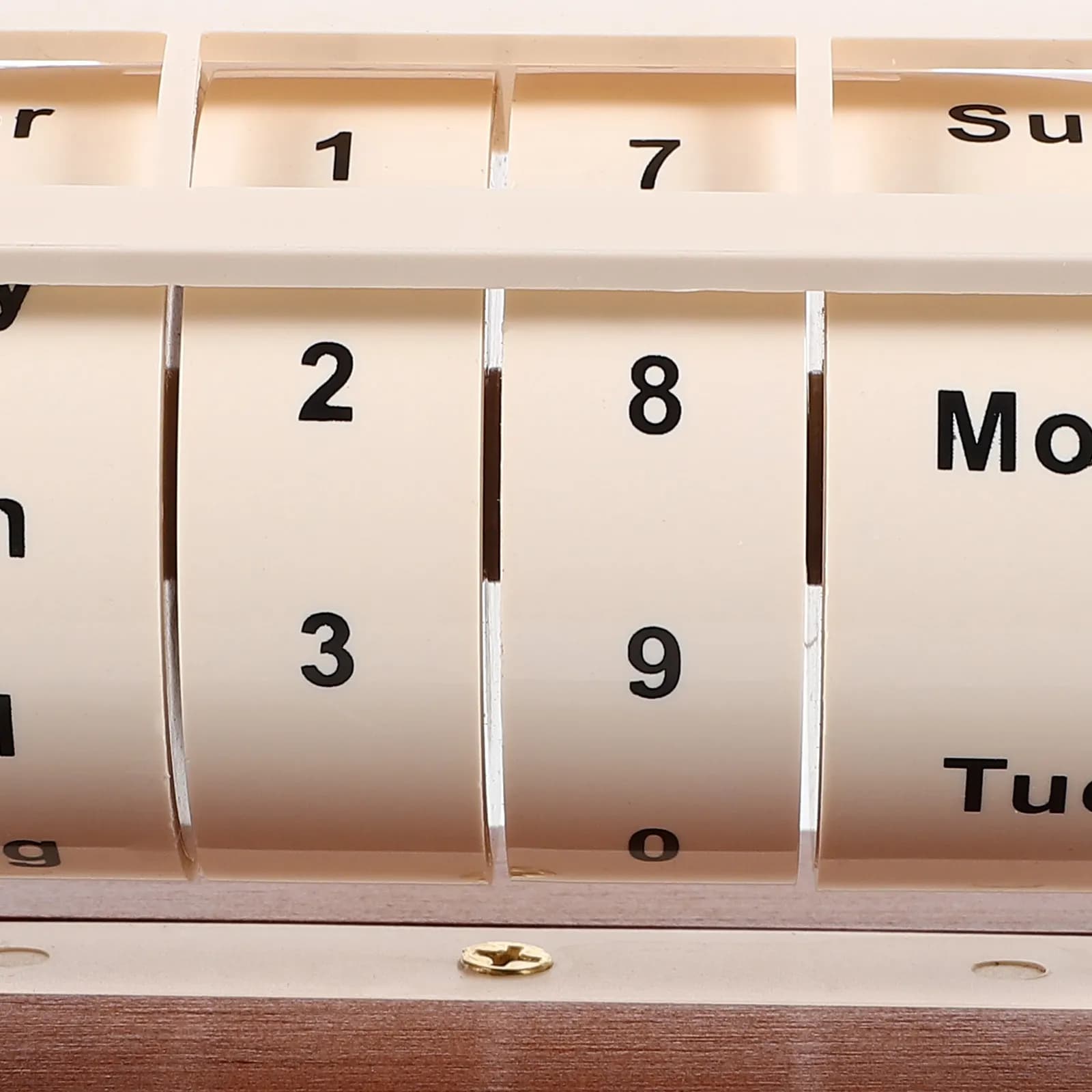 Set Calendario Perpetuo Girevole in Legno, Decorazione da Scrivania per Casa, Ufficio e Scuola, Calendario da Tavolo Decorativo con Cambio Data