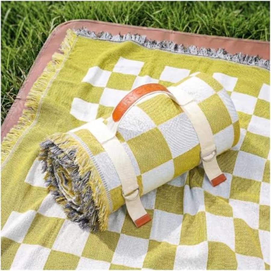 2 in 1 Extra Large Camping Blanket Outdoor Picnic Yoga Mat Lightweight Car Essential Roadtrip Gadget Rv Accessories Glamping Te