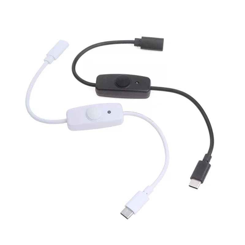 30CM Charging Extension Cable USB Type C With ON/OFF Switch Power Button Universal Type-C Extension Cable