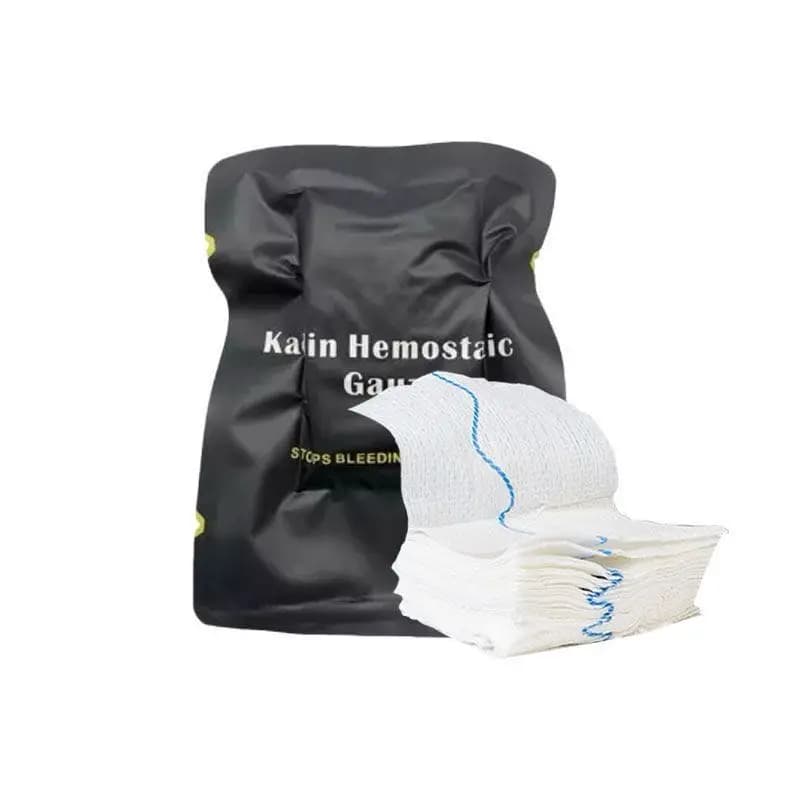 Kit di Pronto Soccorso Tattico per Emergenze, Garza Emostatica Pieghevole Portatile, Confezione Sottovuoto Asettica