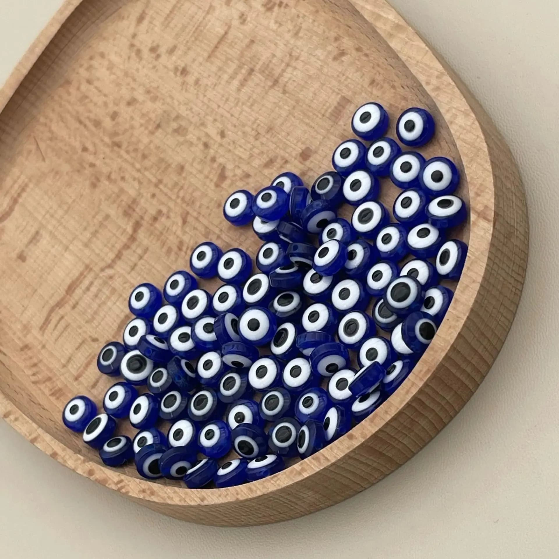 200 perline blu malocchio da 8 mm per la creazione di gioielli, accessori per braccialetti fai da te artigianali in resina, perline sfuse