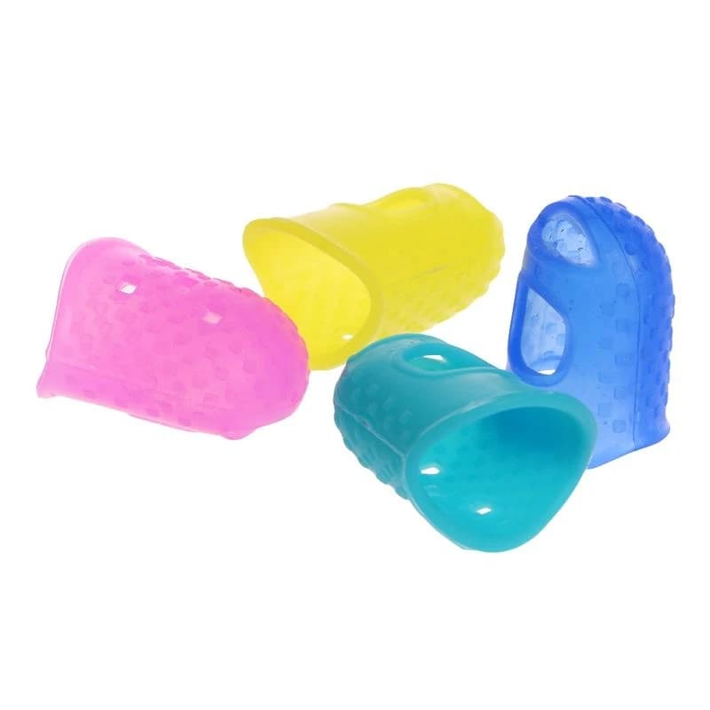 New Silicone Guitar Thumb Finger Picks Protector Plectrum Fingertip 4 Colors