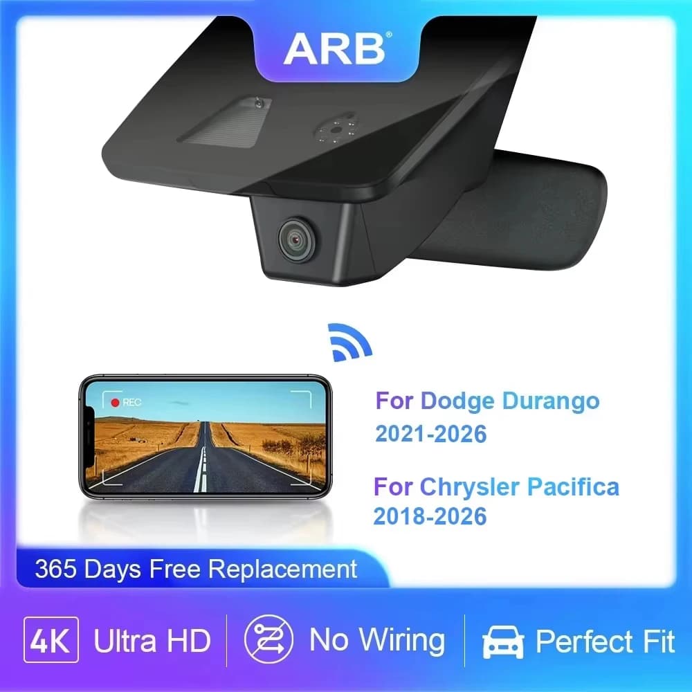 DVR per auto per Dodge Durango 2021-2026 e Chrysler Pacifica 2018-2026, Dashcam ARB stile originale di fabbrica 4K 2160p