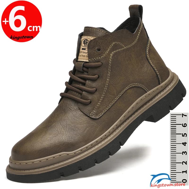 Ankel Boots uomo ascensore altezza aumento scarpe per uomo Business soletta 6CM matrimonio formale in pelle nera