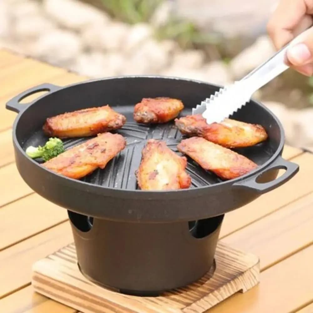 Removable Japanese cooker, Korean Portable Grill Anti-stick, Mini Barbecue for Camping
