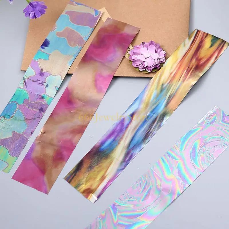 F2TD 1 Set Shiny for Aurora Mirror Paper AB Effect Reflective Jewelry Fillings DIY Epoxy Resin Mold for Arts Craf