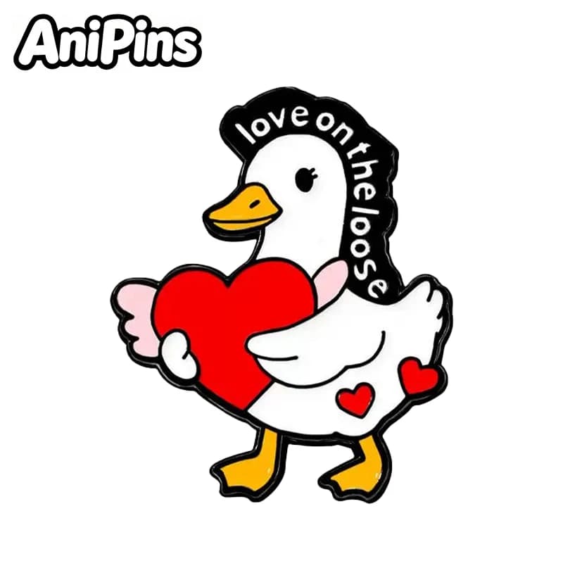 AniPins Simpatiche Spille a Forma di Anatra, 4 Design, in Metallo Smaltato, con Scritta 'Together Better', Divertenti Spille a Forma di Animale per Vestiti, Zaini, Distintivi da Bavero, Regali