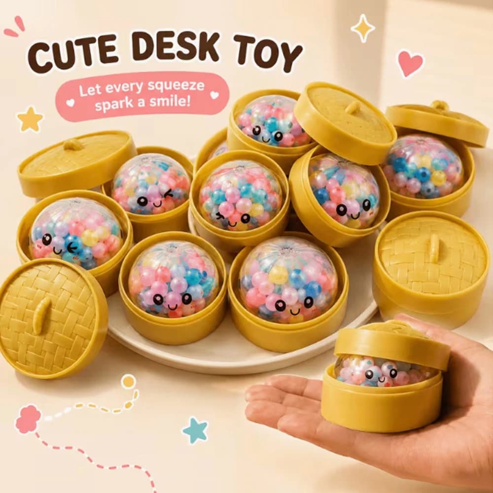 New Colorful Glitter Bead Filled Dumpling Squishy, Blind Box with Gift Box & Hidden Style, Stress Relief Sensory Squeeze Toy