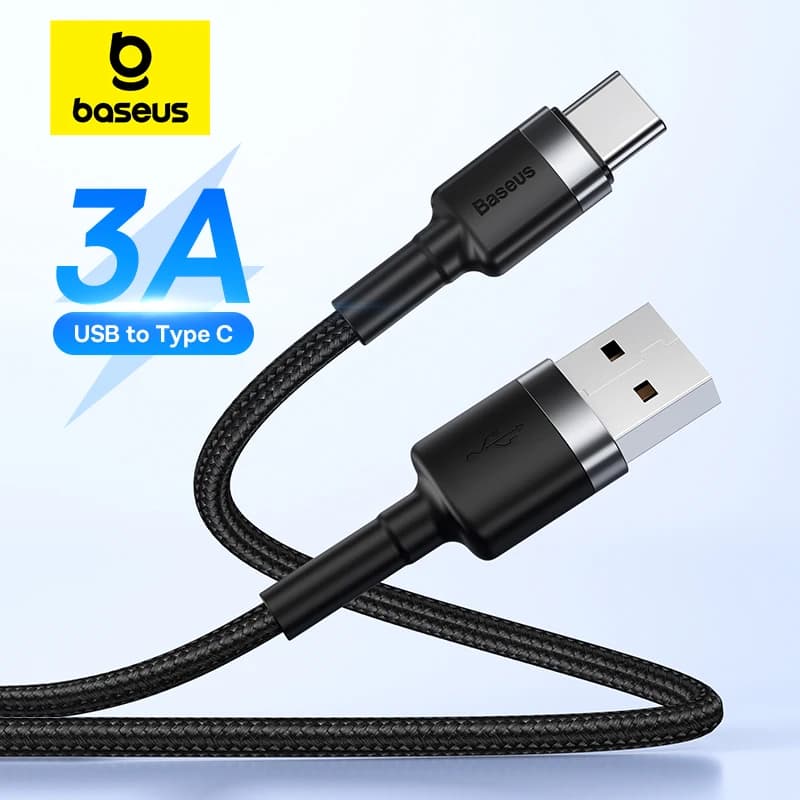 Baseus Fast Charging USB Type C Cable for Samsung S10 S9 Quick Charge 3.0 Cable USB C for Huawei P30 Xiaomi USB-C Charger Wire
