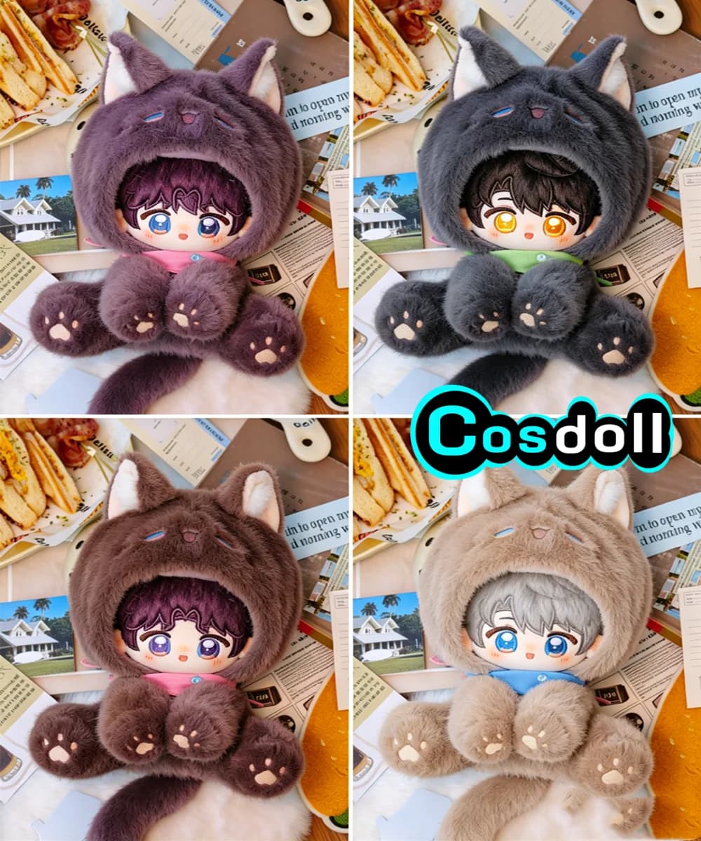 Peluche da 20 cm in stock di Love and Deepspace, bambola di peluche con orecchie e coda, corpo animale, simpatico giocattolo anime di Rafayel, Sylus, Caleb, Zayne, Xavier