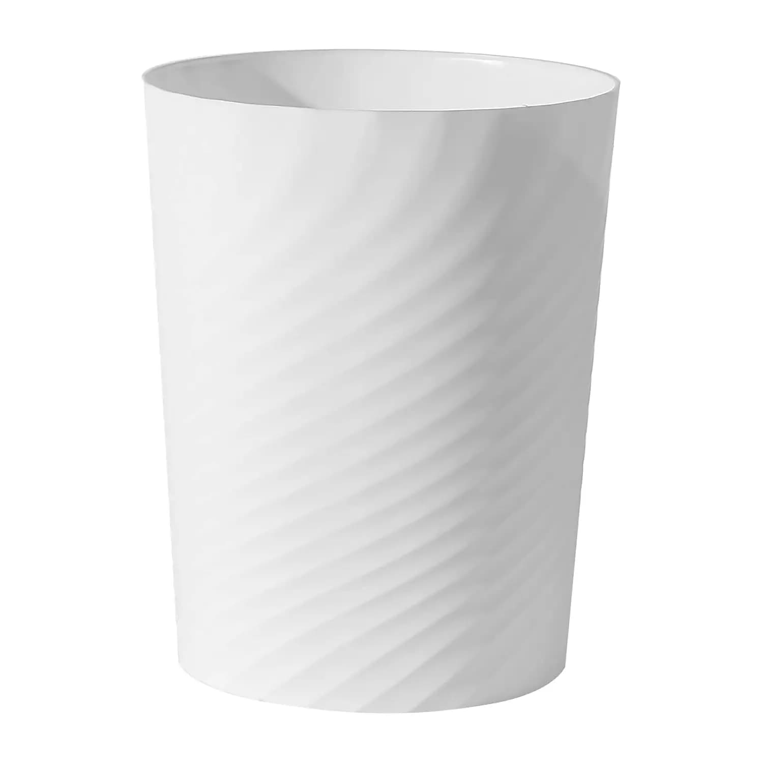 Piccolo cestino per rifiuti in plastica, cestino da 1,8 galloni per bagno, cucina, ufficio, dormitorio - Bianco
