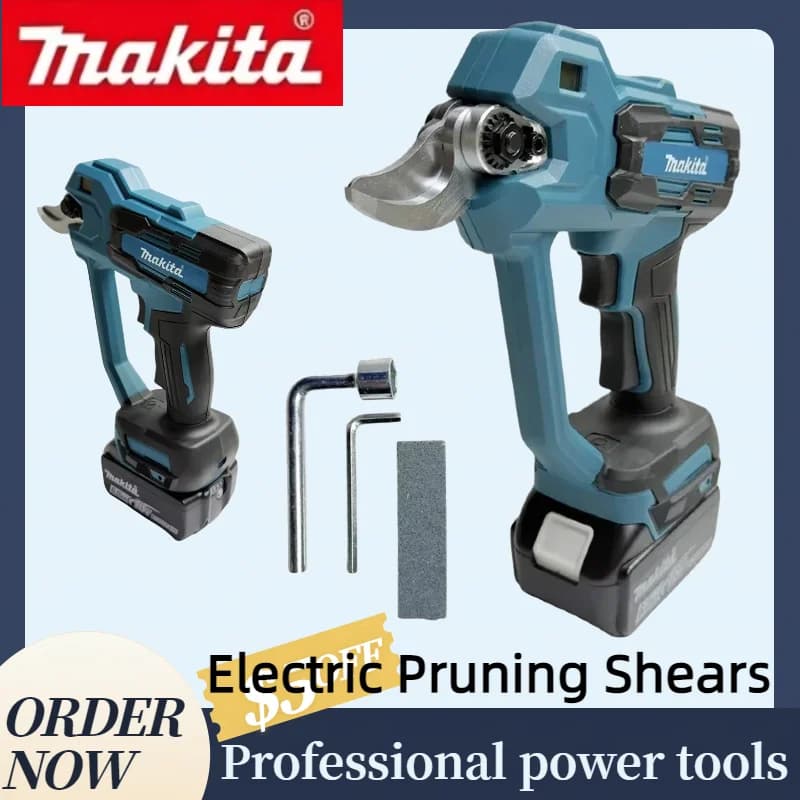 Makita 18V Brushless High Power Pruning Shears 35mm Cordless Branch Cutter Electric Scissors For Farm And Home Garden Use