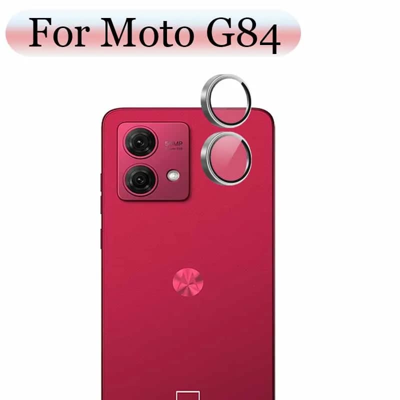 Protezione per fotocamera Matel Ring per Motorola Moto G84 Protezione per obiettivo in vetro per fotocamera Design 3D Alta qualità