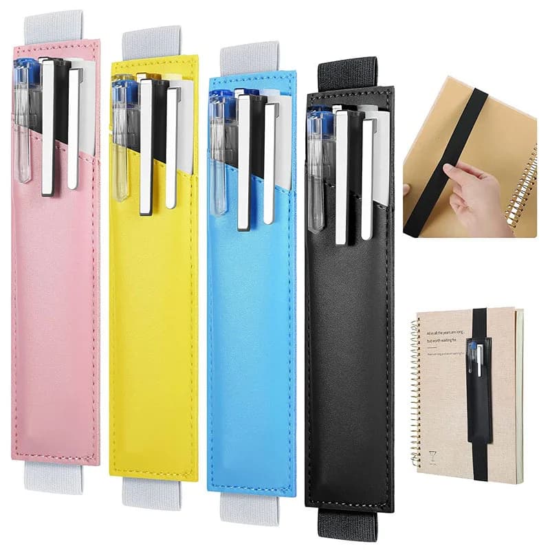 Adjustable Elastic Band Pencil Bag Pens Holder Pocket Clip for Business Notebook Pens Organizer for Teacher Staff
