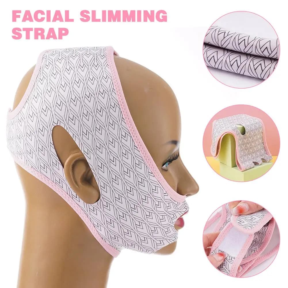 Beauty Face Sculpting Sleep Mask V Line Lifting Chin Mask Chin Strap for Double Chin for Women Chin Mask Lift and Gua Sha Stone