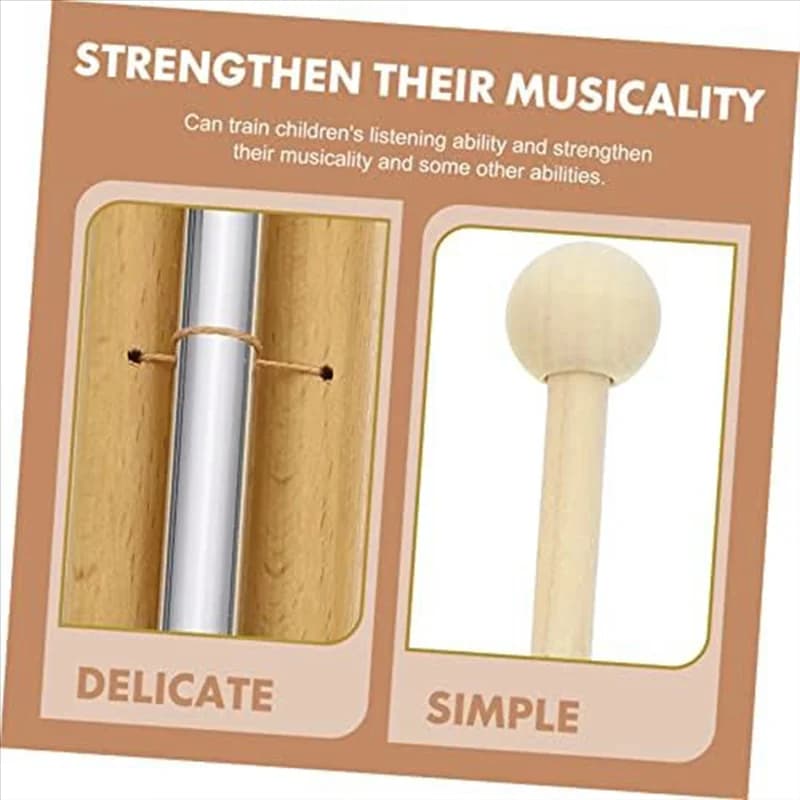 Hand Chimes 1 Phoneme Percussion Instrument Musical Toy Wooden Wind Chime Music Teacher Tools Hand Bell Chime