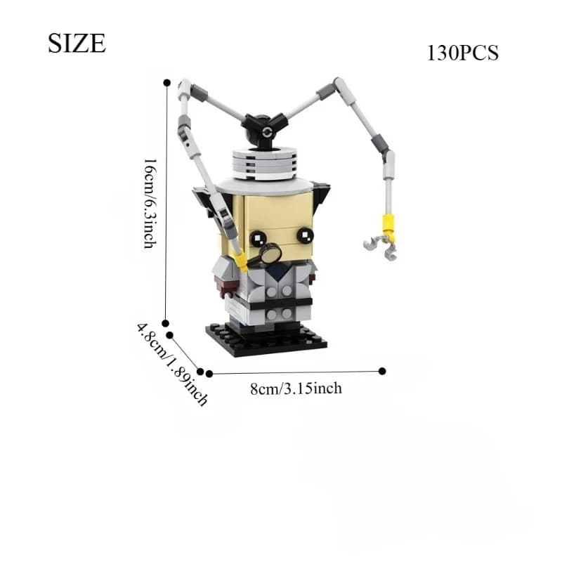 Figura del blocco di detective da 130 pezzi - Kit modello testa di cubo per adolescenti adulti, set da collezione con manuale, regalo