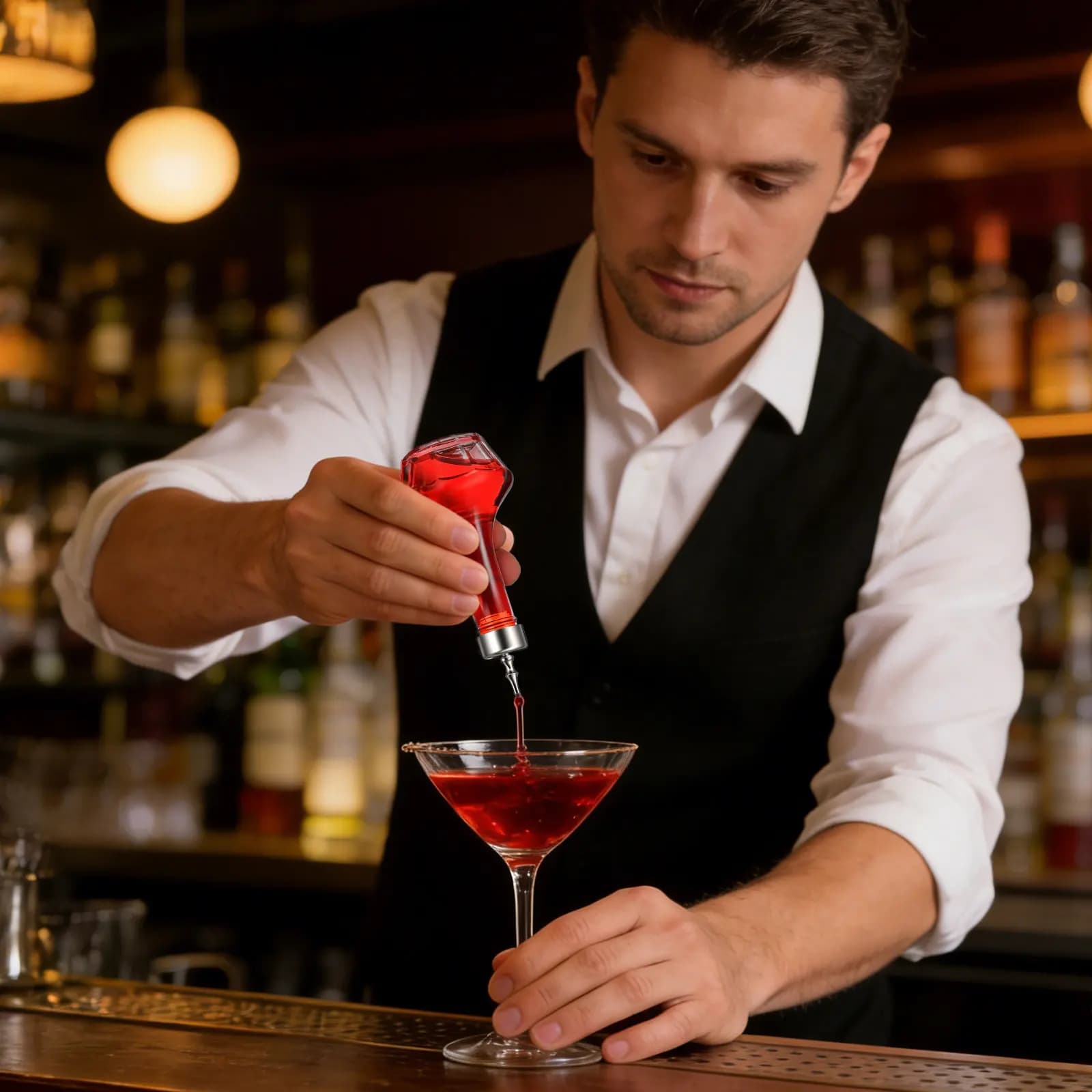 1 Pezzo Shaker per Cocktail in Vetro Resistente con Tappo Antiscivolo Facile da Pulire Finitura Liscia Bottiglia per Cocktail da Bar per Professionisti