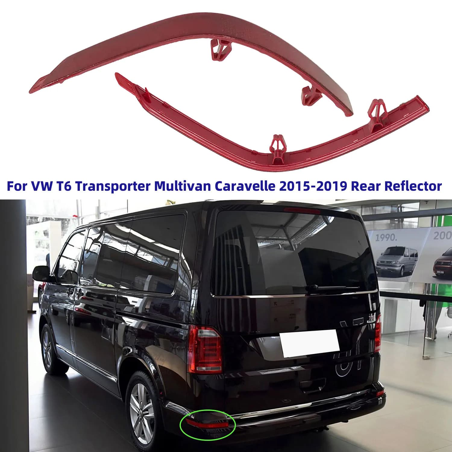 Paraurti posteriore Riflettore Fanale posteriore Copertura della lampada freno Senza lampadine Per VW T6 Transporter Multivan Caravelle 2015-2019 7E 0945105 D 106D
