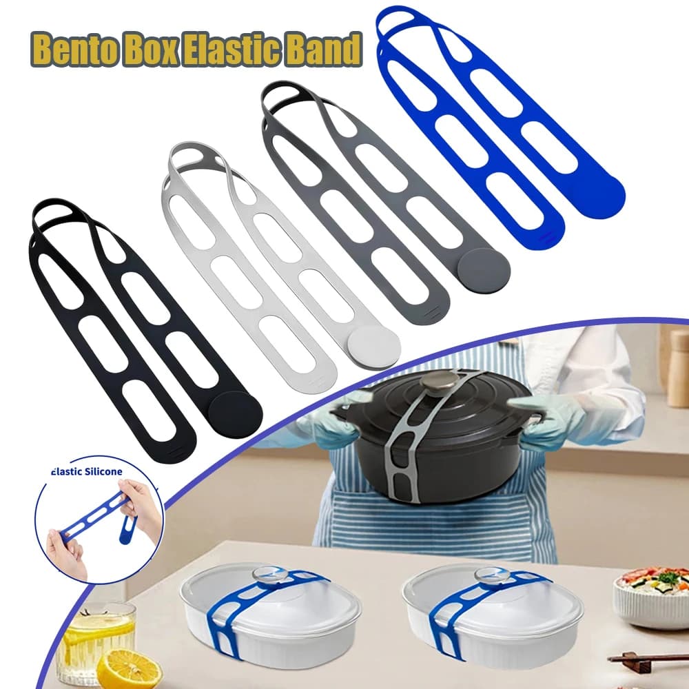 Cinghie elastiche in silicone resistenti e riutilizzabili con chiusura a strappo per coperchi di pentole a cottura lenta, porta bento box, tappetini yoga e bagagli