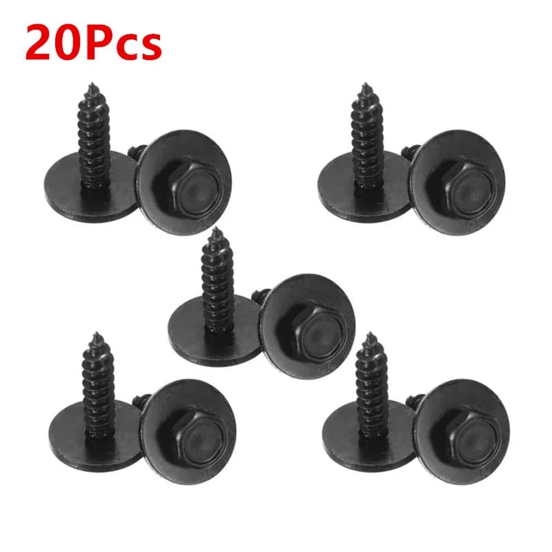 20 pz/lotto Auto Viti Autofilettanti E Rondelle Elementi di Fissaggio Pinze Per Auto 4.8x19mm Nero 8mm Viti Auto Accessori Auto