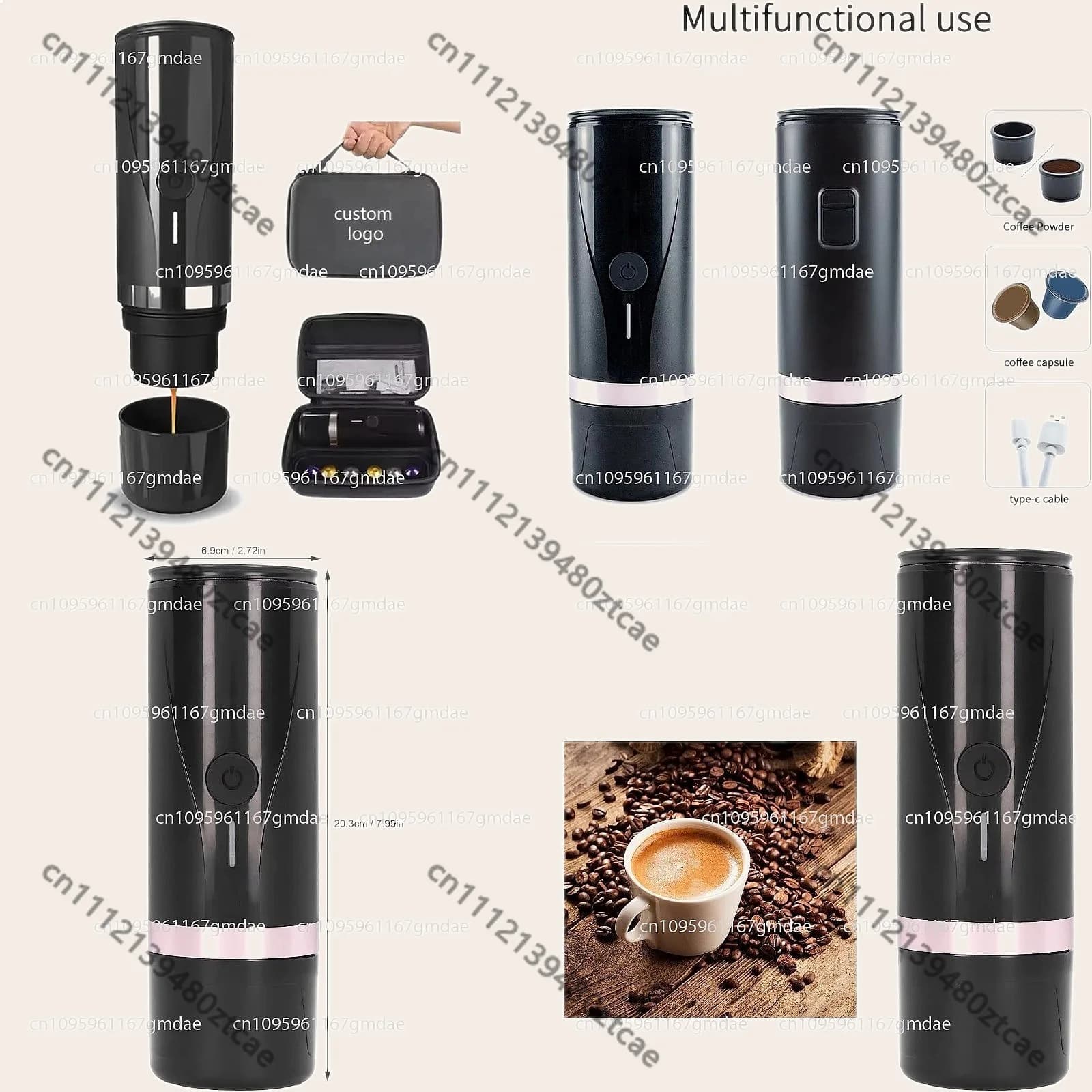 Portable Electric Espresso Machine Travel Coffee Maker 5V USB Rechargeable Nano