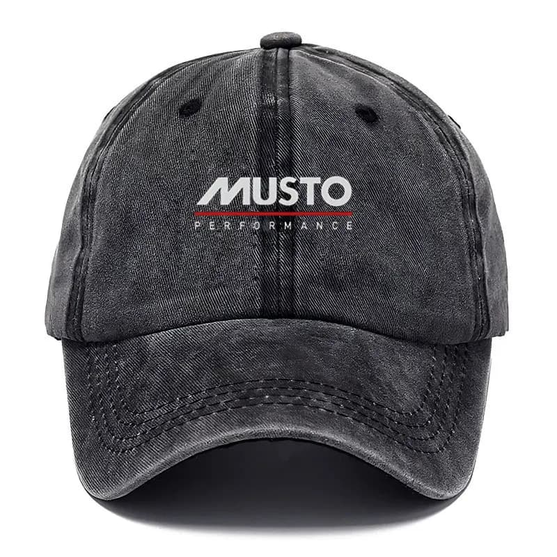 Unisex Custom Vintage Washed Cotton Musto Performance Baseball Hat, Adjustable Cap with Snapback Closure for Open Sports