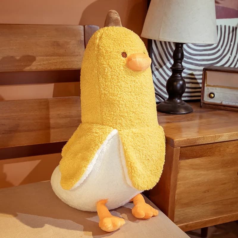 Cuscino Peluche a Forma di Banana e Anatra, Giocattolo Morbido, Bambole Animali di Peluche, Cuscino Imbottito per Divano, Letto, Supporto Lombare, Cuscino per Dormire, Decorazione