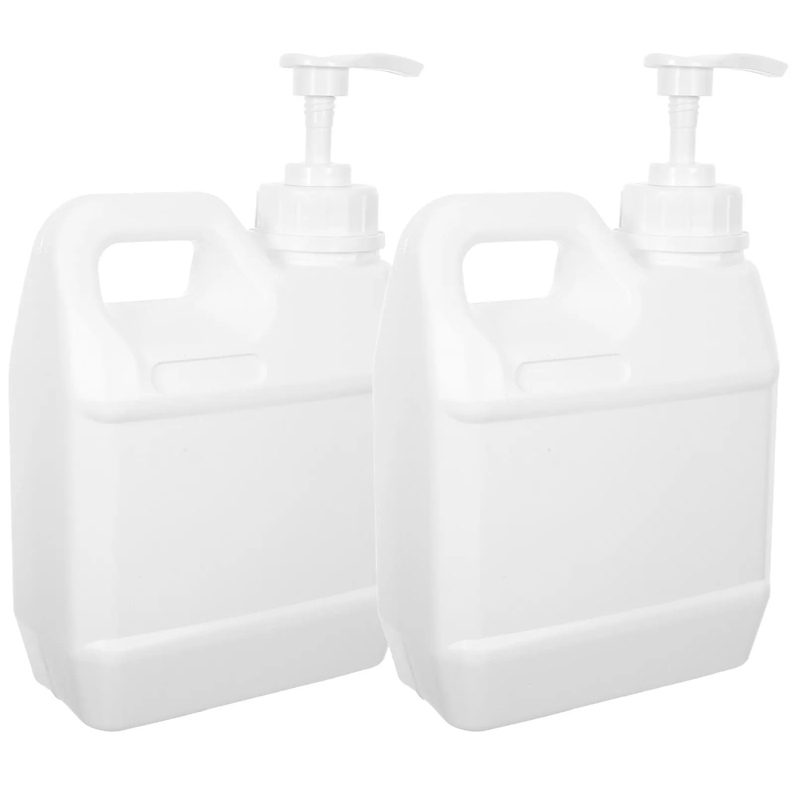 2 flaconi vuoti con pompa, quadrati, a prova di perdite, ricaricabili, per shampoo da viaggio, gel doccia, sapone liquido, con pompa.