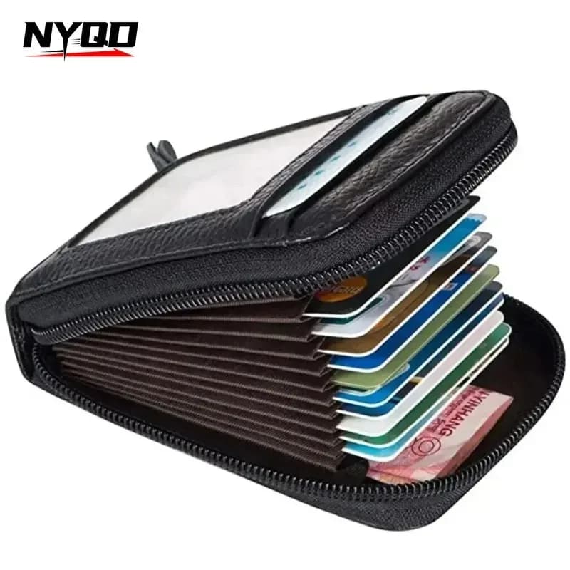 PU Leather Zipper Vertical Card Holder Journey Bank Organizer Wallet Passport ID Card Holder Ticket Credit Bag Purse