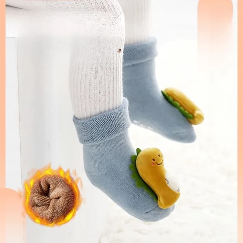 Calzini in Cotone Felpato per Neonati 0-3 Anni, Invernali, Caldi, Unisex, Antiscivolo