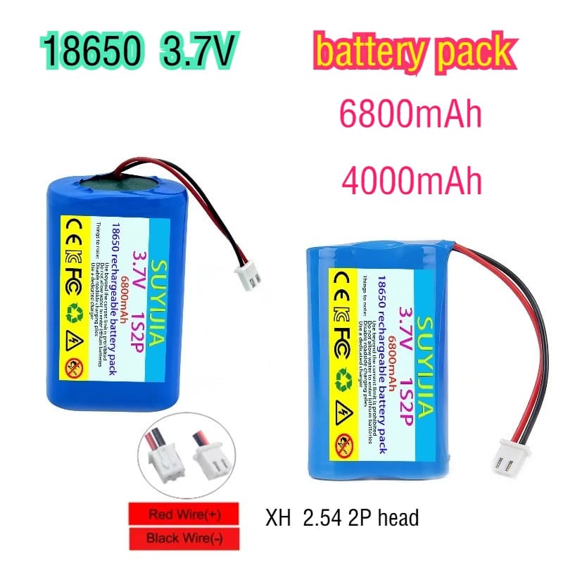 Batteria Ricaricabile 18650 da 3.7V 6800mAh 4000mAh, Pacco Batterie di Ricambio per Barche RC, Aerei, Pistole Elettriche Giocattolo e Serrature Intelligenti